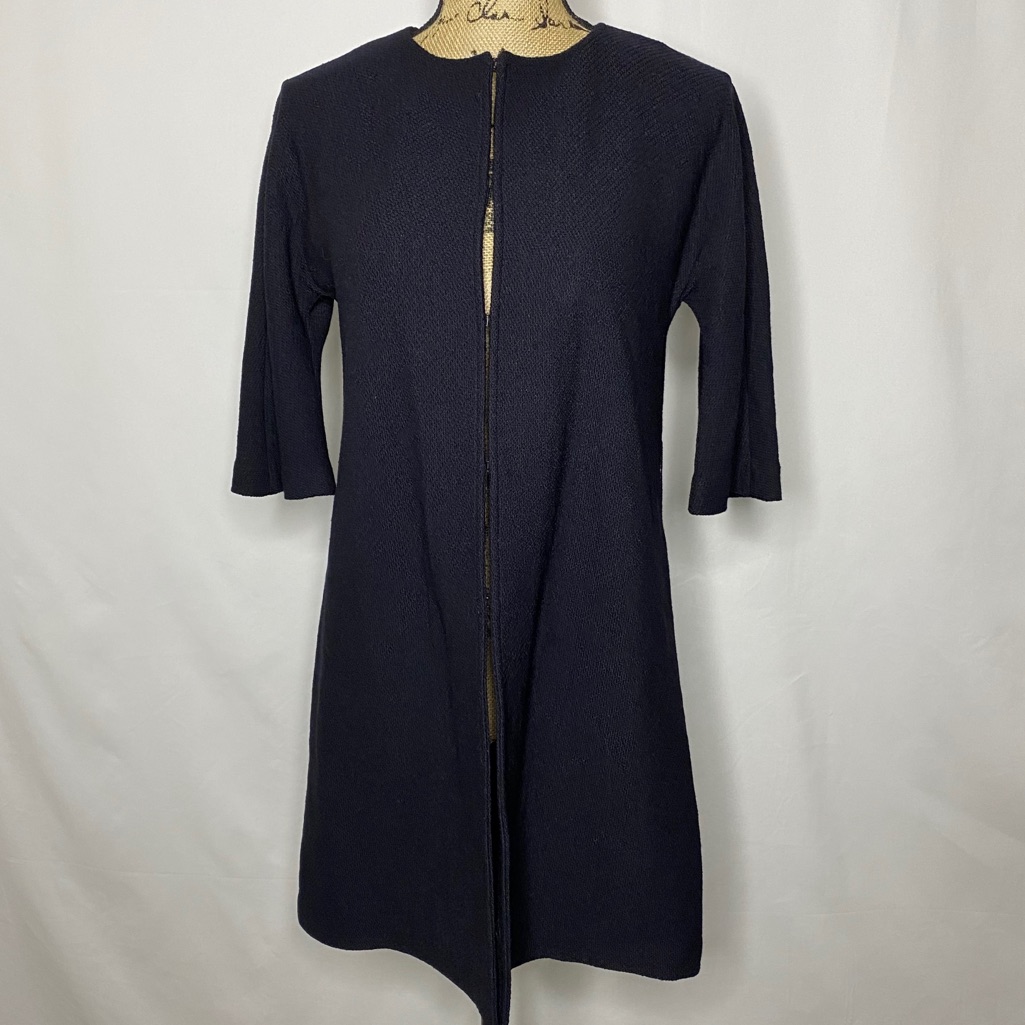 St. John Collection Black Half Sleeve Coat Dress